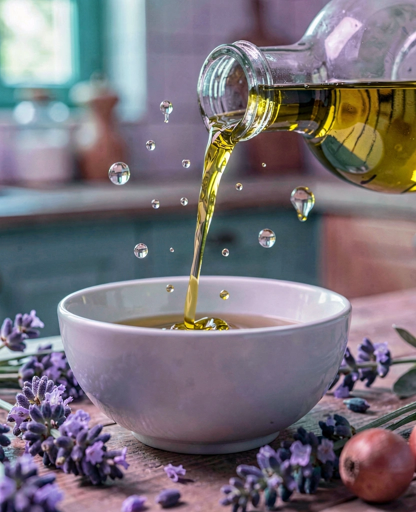 Azeite virgem extra em detalhe macro